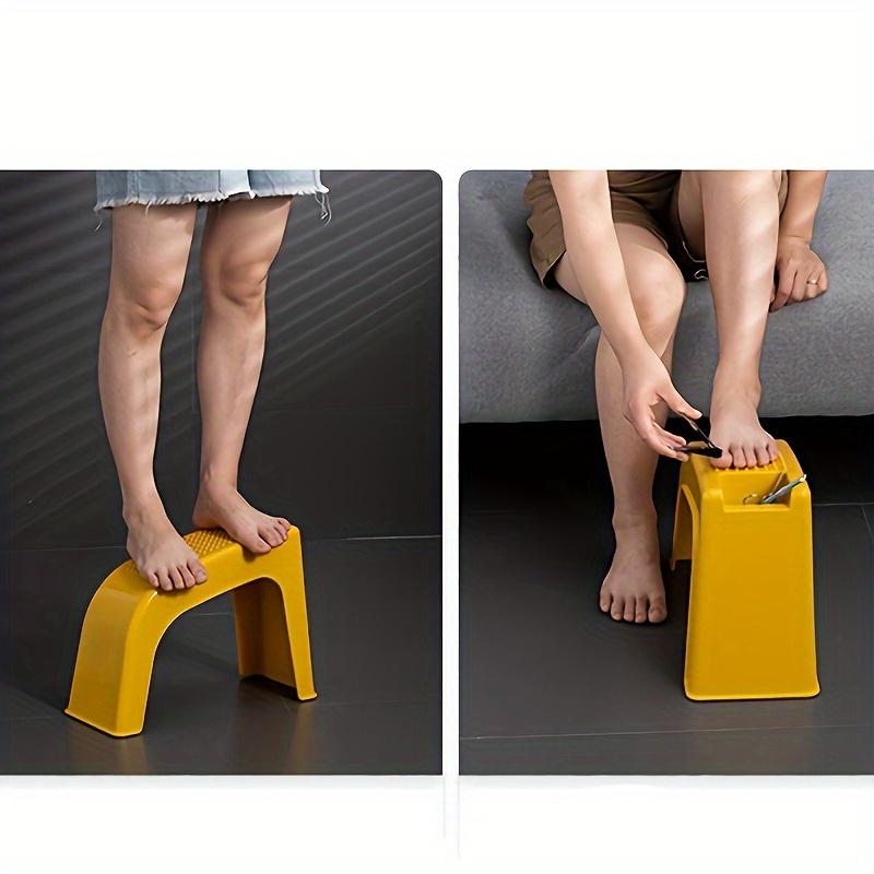 Manicure Pedicure Stool with Grooves Storage Shower Foot Holder Stand Anti-skid Universal Plastic Shaving Toenail Leg Rest Stand