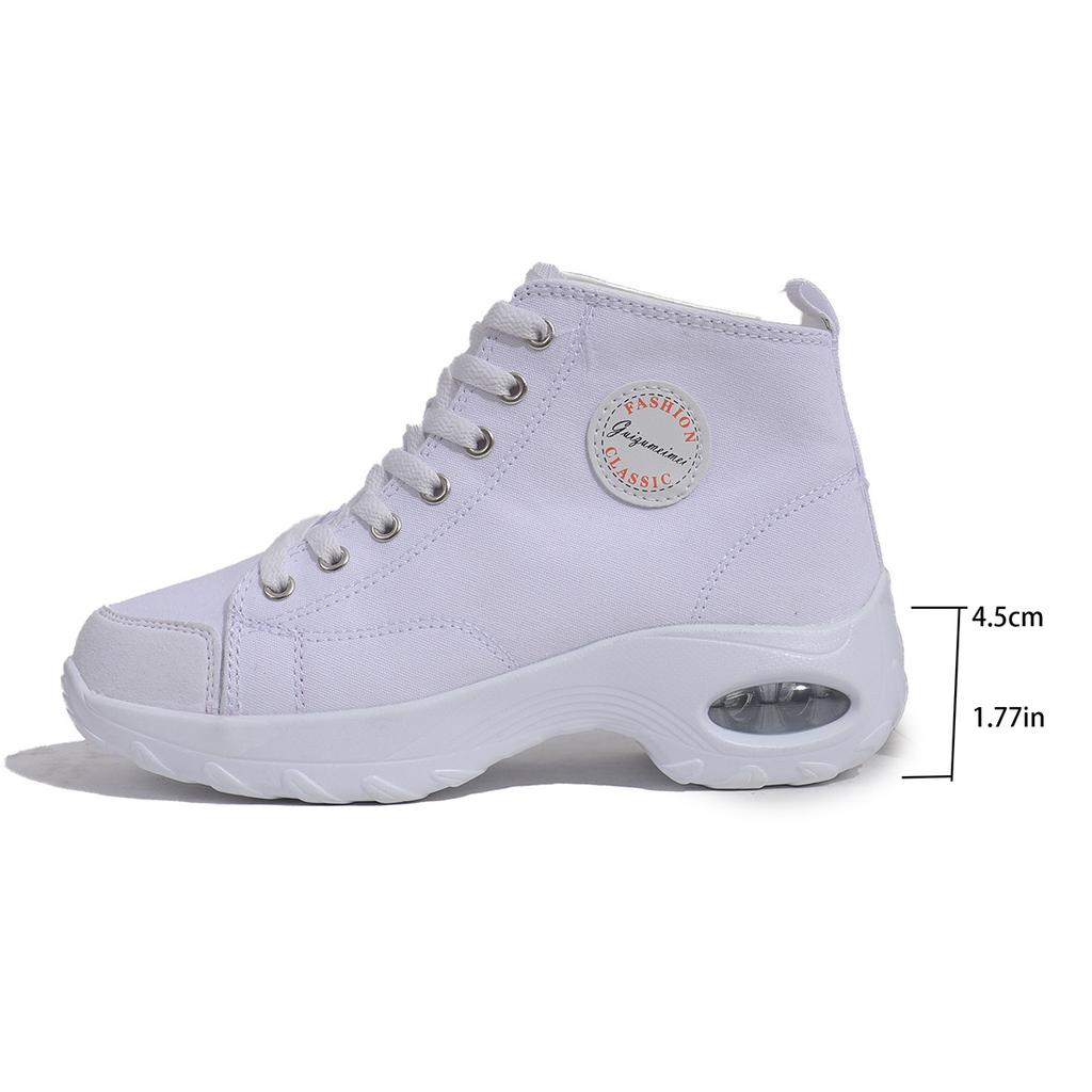 High-top Inner Height-increasing Women's Canvas Shoes Are Fashionable and Versatile Outdoor Wear-resistant New Breathable Real Air Cushion Spo