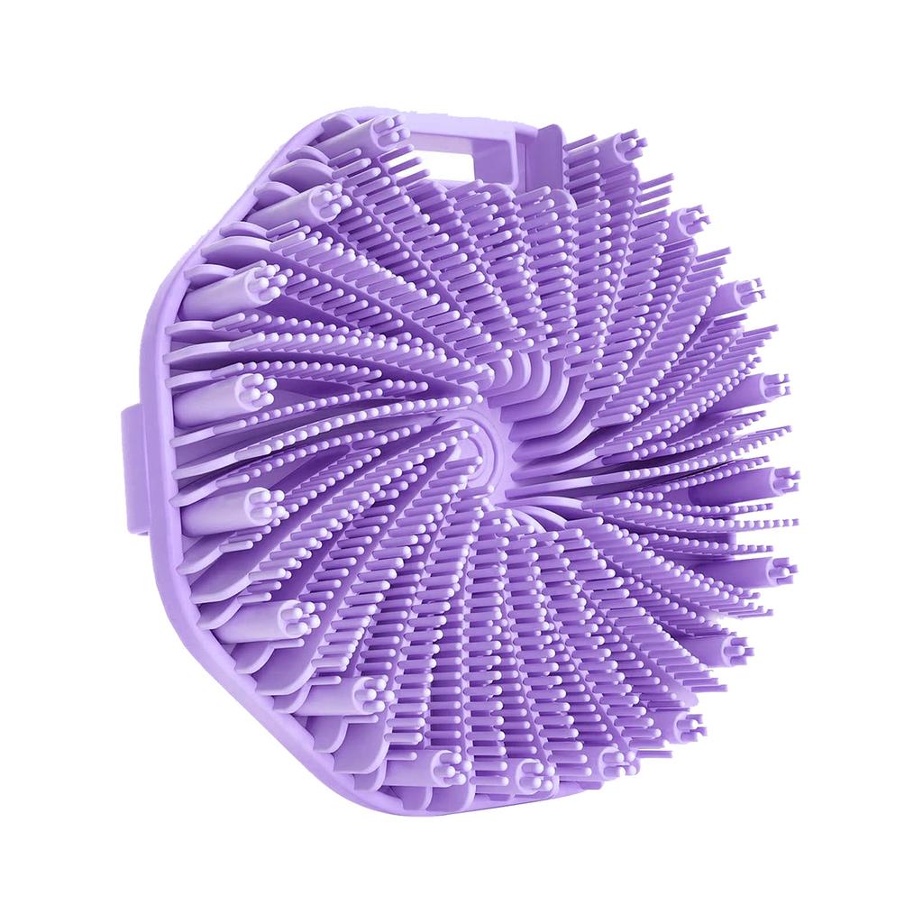 Silicone Shower Brush with Handle Exfoliating Body Scrubber Back Massage Brush (Wall Mountable)