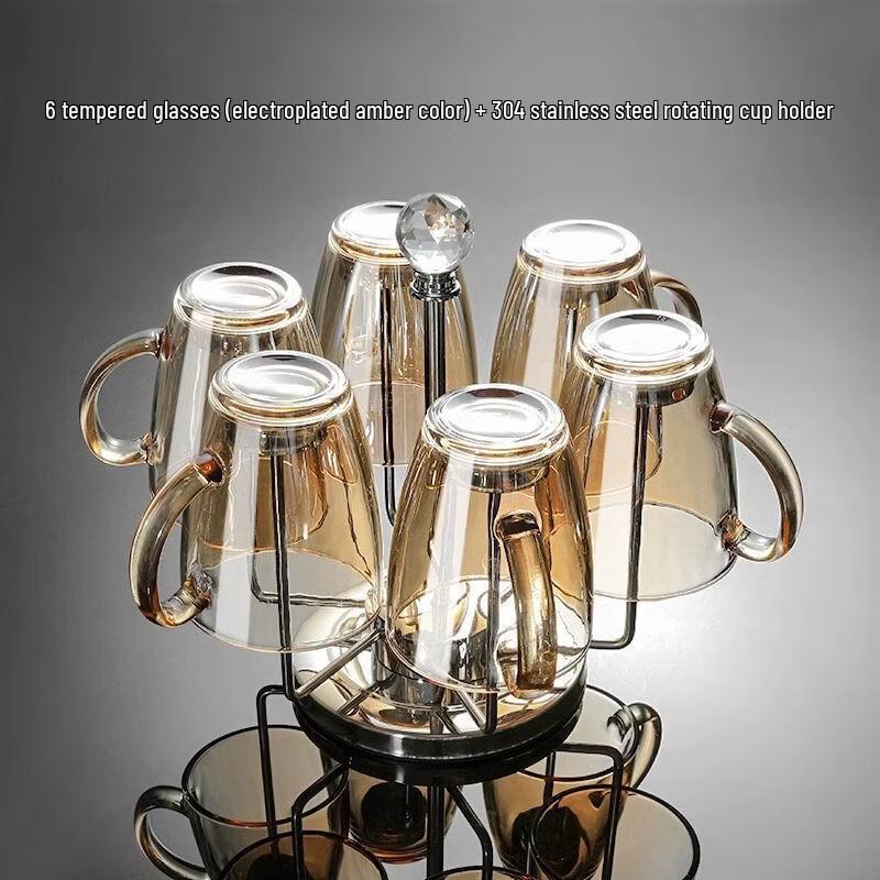 Handun Tempered Glass Drinking Set with Rotating Holder