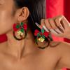 Christmas Tree Bow Colorful Garland Earrings Personalized Bell Christmas Series Earrings Women