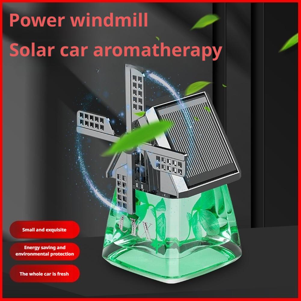 Auto Windmill Solar Car Perfume Air Freshener Aromatherapy Cute Car Energy Rotating Aromatherapy Diffuser Interior Decoration