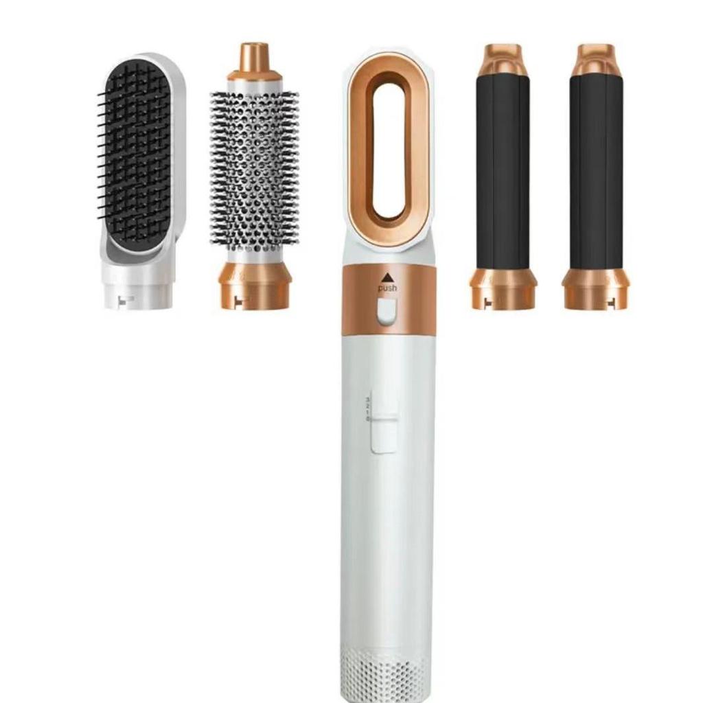 Cross-Border 5-in-1 Hot Air Brush: Auto Curl, Straighten, Absorb, Dry & Wet Use