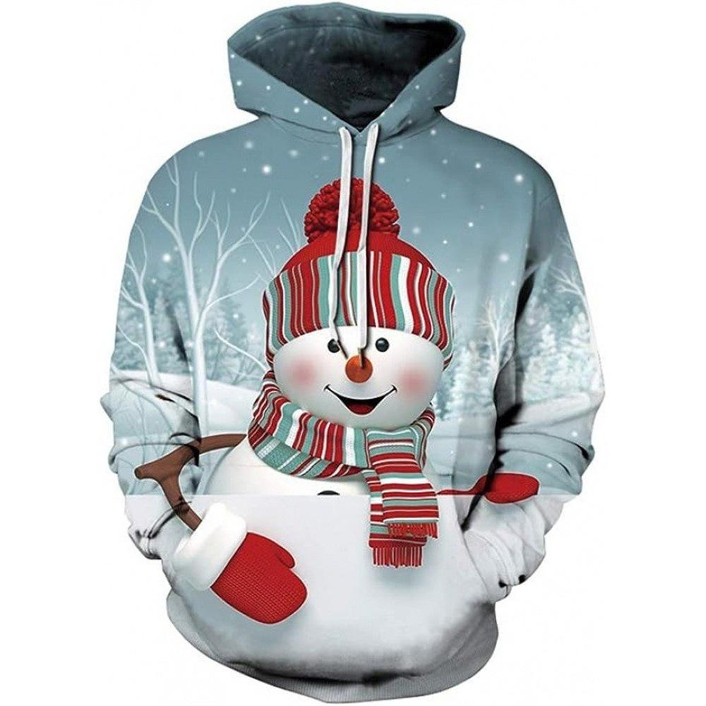 Men's and Women's Sweatshirts Autumn and Winter Christmas 3D Printing Models Long-sleeved Medium-length Hoodie Loose Sweater