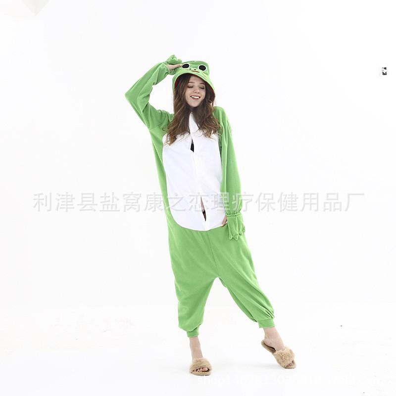 Animal Theme Cartoon One-Piece Pajamas Platypus Fleece Couple Loungewear