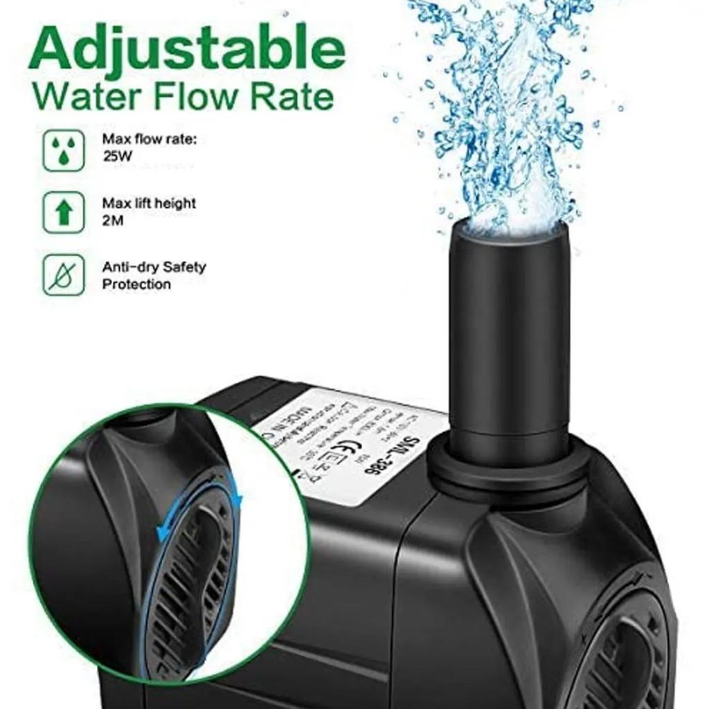 AC 220V 5/8/10/15/25W 1800L/H Portable Mini Brushless Motor Ultra-quiet Submersible Water Pump with Led Light Aquarium Fountains