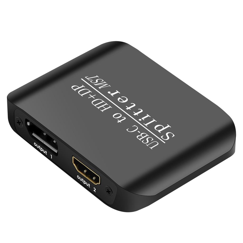 Compatible HDMI Splitter 1 In 2 Out USB C To HDMI+DP Splitter 4K 60Hz MST SST High Quality Video