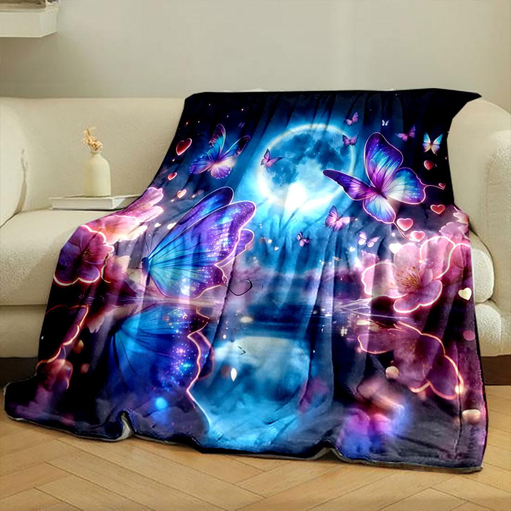 1PC Romantic and Dreamy Flowers Printed Blanket Children Adult Soft and Warm Bedding for Sofa Outdoor Travel Cover Blanket