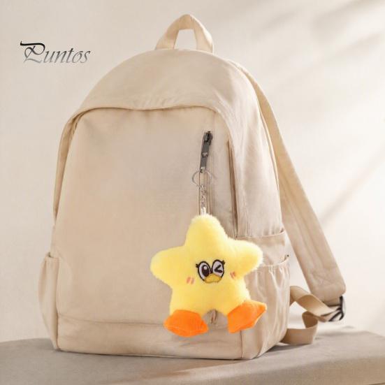 Playful Winking Duck Gift Star Plush Keychain, Soft Stuffed Animal Pendant with Embroidered Face, Fashionable Decoration Cute Cartoon Bag Charm