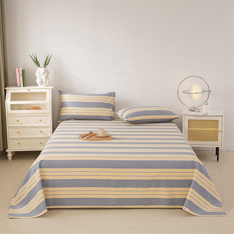 Pure Cotton Thick Bed Sheet Single Piece Bedding Set For Students Dormitory Soft Cool Bed Sheets With Pillowcases 3 Piece Set