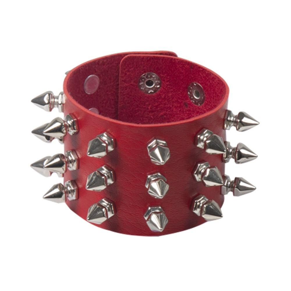Punk Pu ādas radzēm aproce Gothic Cuff rokassprādze unisex melna aproce