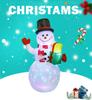 Christmas Inflatable Snowman with Illuminated Lights Decorative Inflatable Christmas Snowman Festive Atmosphere Colorful
