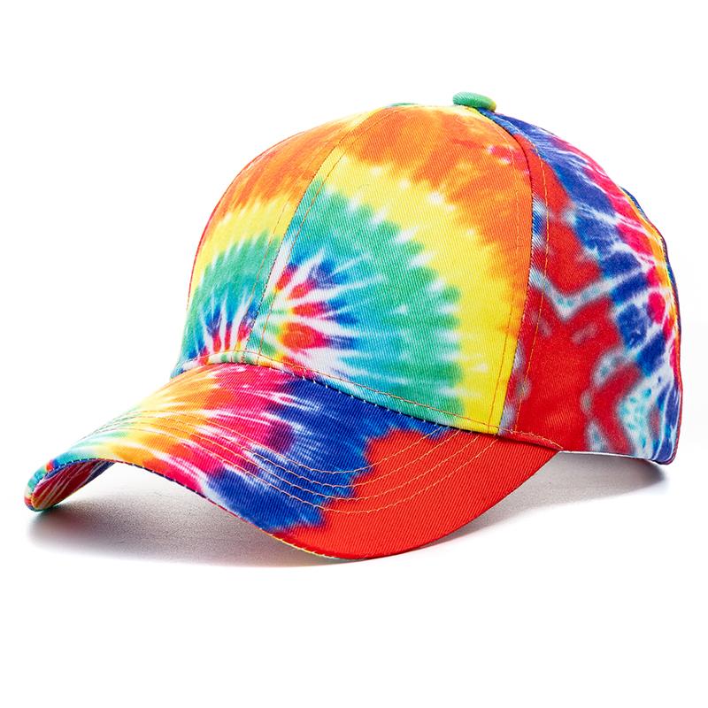 

Новые уличные повседневные кепки тай-дай для женщин, радужная разноцветная бейсболка, женская модная уличная одежда, летняя шляпа 56cm-60cm жёлтый