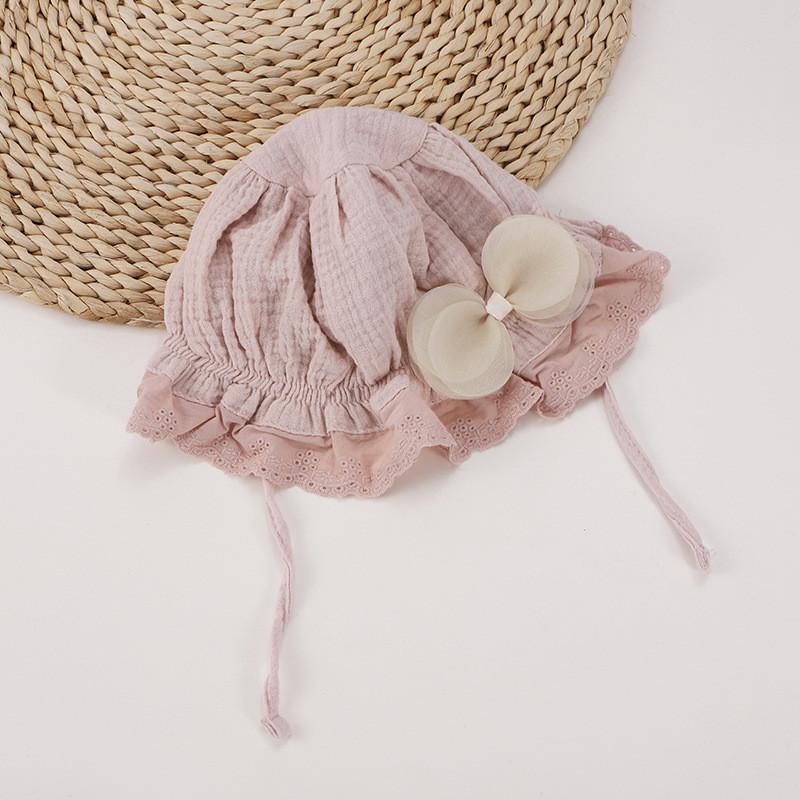 Baby Girl Sun Hat With Butterfly Bow Cotton Sunshade For Spring And Summer