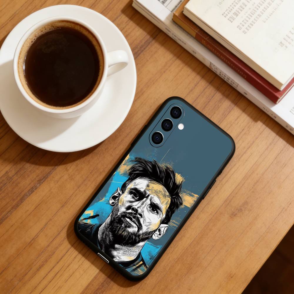 Custodia per Telefono Lionel Messi Silicone Nero Morbido Per Samsung Galaxy A73,A72,A71,A70,A53,A52,A51