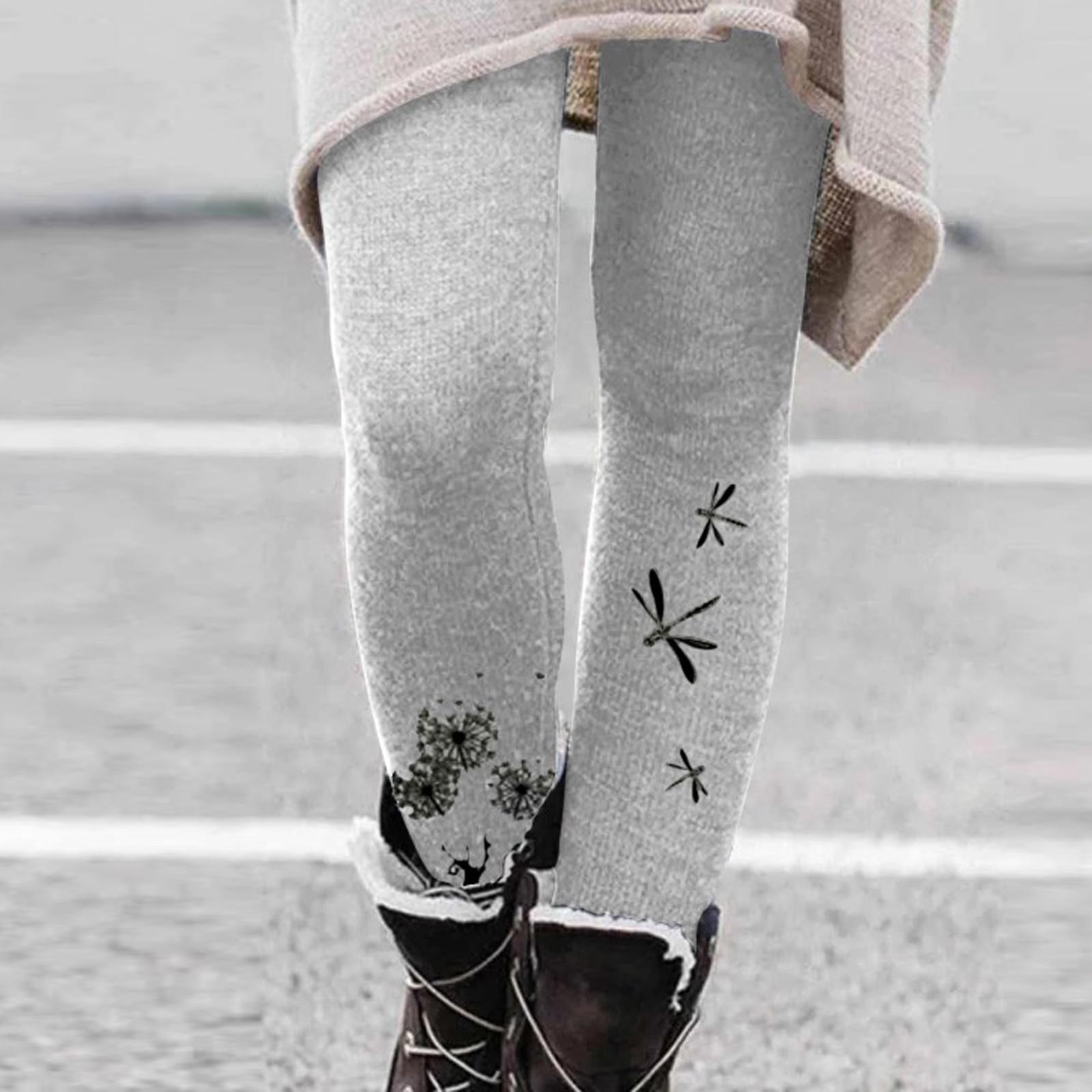 

Женские И Зимние Верхние Леггинсы С Принтом Тонкий Флис Теплые Брюки-Ботинки XXL