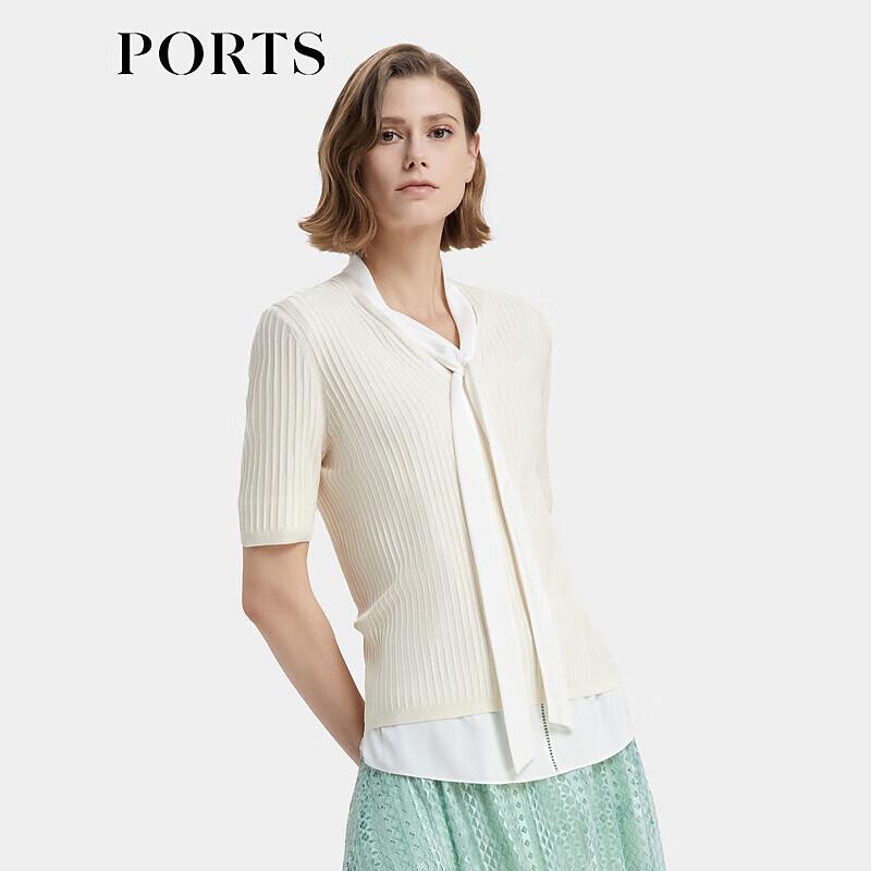 

Женский топ с коротким рукавом из вязаного полотна с декоративной строчкой M