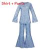 Disco Party Costume Set For Women With Polyester Fabric For Halloween And Cosplay Events