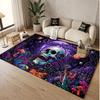 Totenkopf Gothic Thema Weicher Kristall-Samt Teppich Benutzerdefinierter Name & Text Druck Rutschfester Boden Teppich für Schlafzimmer Wohnzimmer