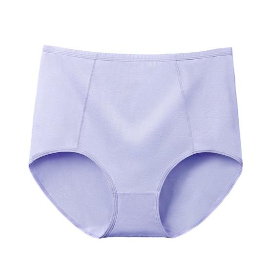 Women High Waist Cotton Underwear Tummy Control Solid Color Stretch Breathable Ladies Full Coverage Brief Panties Underpants