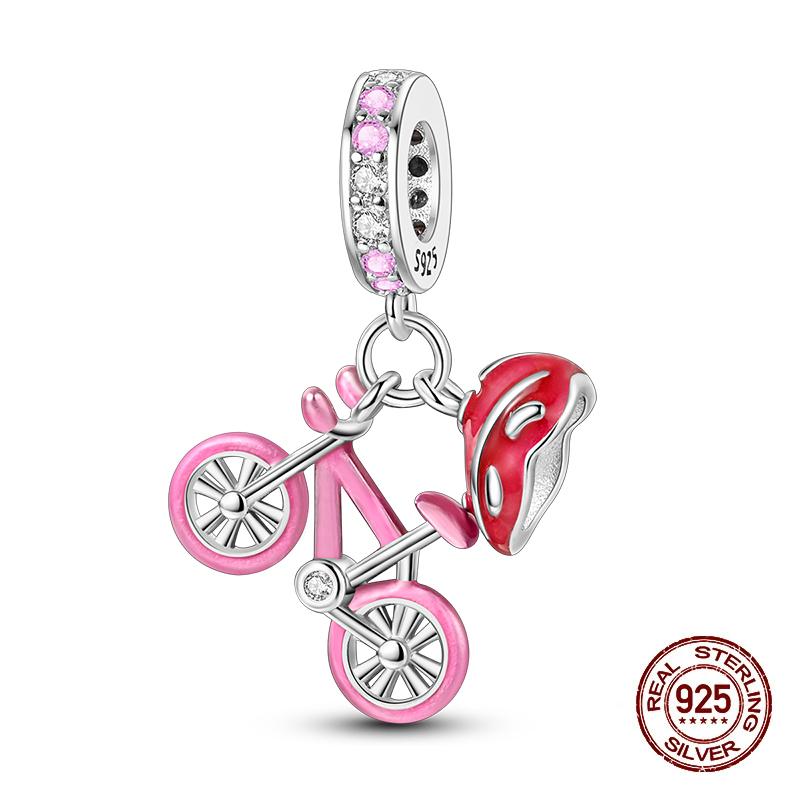 New Copper Basketball Football Yoga Sports Series Charms Beads Fit Pandach Original Bracelets Diy Jewelry Birthday Gift