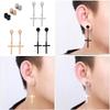 Set of 3 Pairs Non-perforated Magnet Stud Earrings Stainless Steel for Cross Dangling Earrings Clip On Jewelry for Women