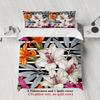 3pcs Floral Illustration Duvet Cover With 2 Pillowcases Gifts For Girls Single Twin Queen Size 100% Polyester Quilt Cover Sets