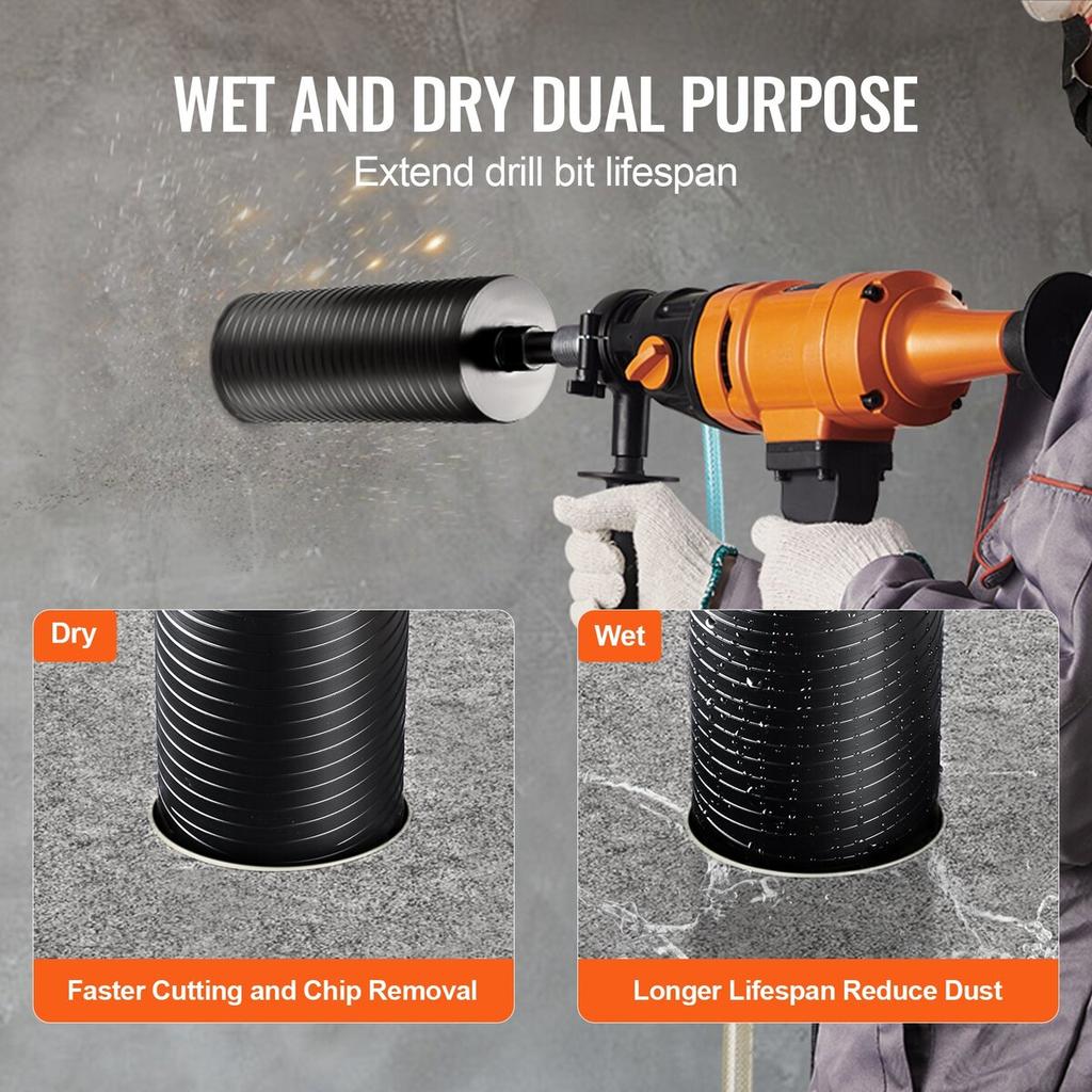 Core Drill Bit, 4.25" Wet/Dry Diamond Core Drill Bits for Brick and Block, Concrete Core Drill Bit with Pilot Bit Adapter and Saw Blade, 9.5" Drilling