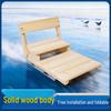 Dual-Person Folding Nostalgic Ice Sled with Backrest and Children's Ice Skates, Solid Wood Design for Outdoor Use