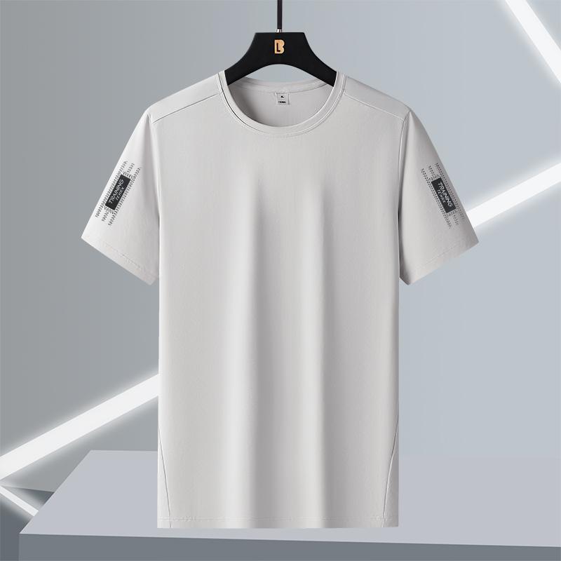 T-shirt men's short-sleeved ice silk large size round neck quick-drying stretch short-sleeved t-shirt L-7XL