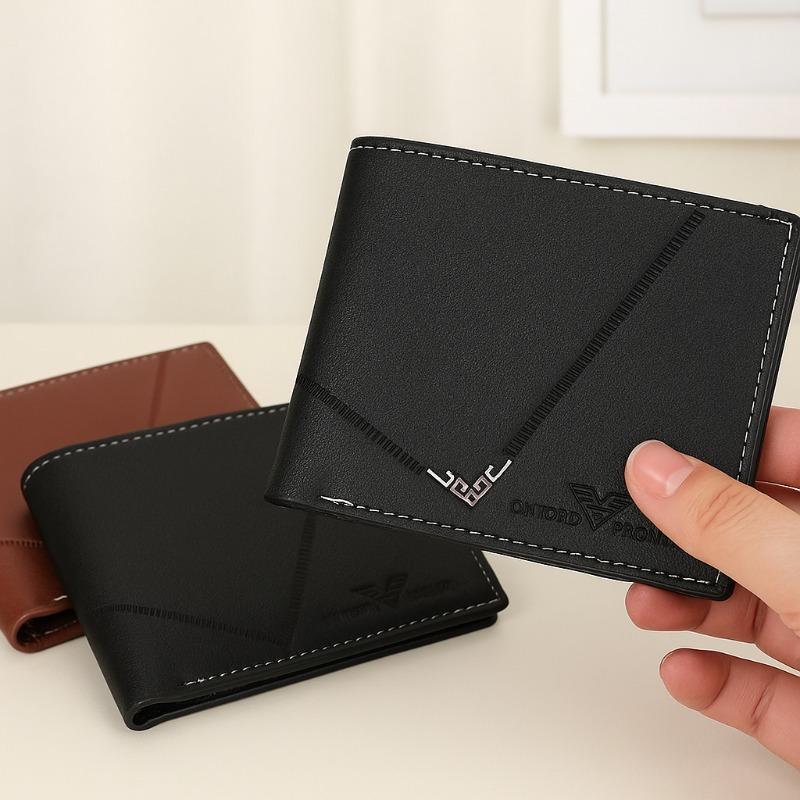 Men's Slim Minimalist Short Wallet Bifold Business Ultra-thin With Multiple Card Holders Coin Purse Money Clip For Youth