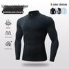 Men's Quick-Dry Elastic Stand Collar Sports Base Layer for Running, Cycling & Skiing