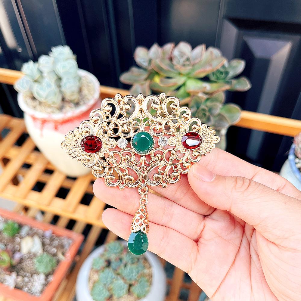 Sunspicems Fashion Arabic Flower Caftan Brooch Pins For Women Gold Morocco Algeria Wedding Jewelry Crystal Bijoux Gift