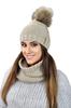 Fiona Winter Set Hat with Snood Color Beige