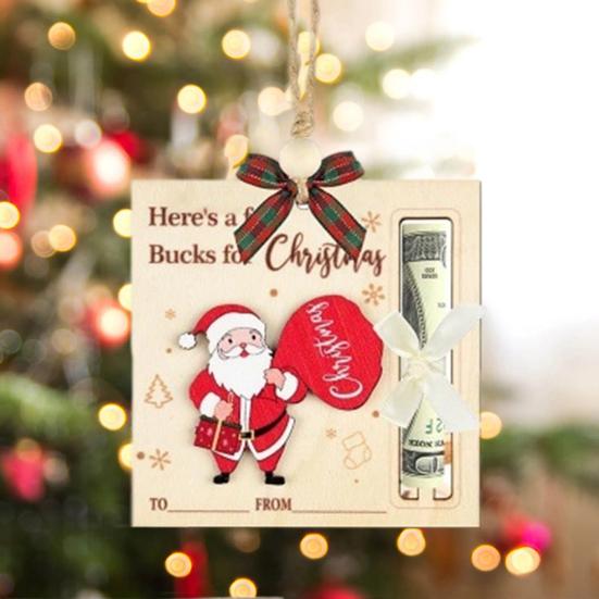 1/6Pcs Christmas Wallet Pendant Snowman Xmas Tree Gift Box Deer Pattern Pendant Striking Atmosphere