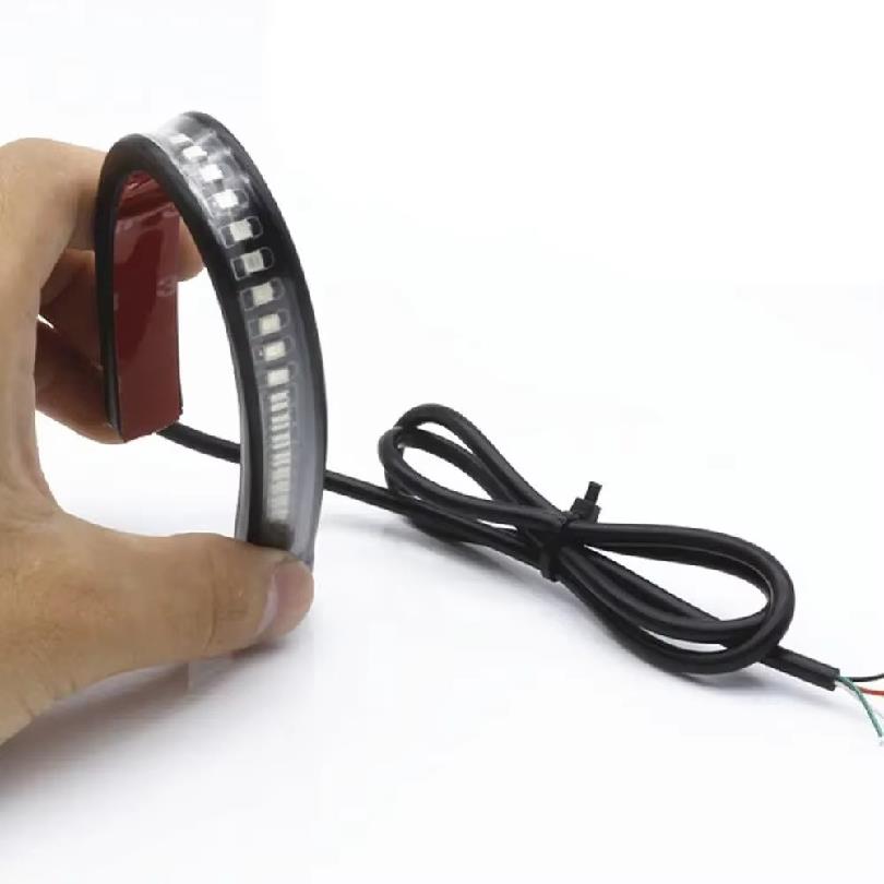 1pc Strip Light for Motorcycle Flexible 48 LED Tail Light Turn Signal Dual Color Rear Brake Stop Bulb LampTurn Signal 2