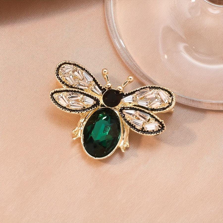 Luxury Fashion Bee Brooch with Full Diamond Crystal Zircon Gemstones