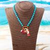 Bohemian Layered Summer Beach Necklace Acrylic Colorful Beads Fish Starfish Charms for Daily Dating Wear