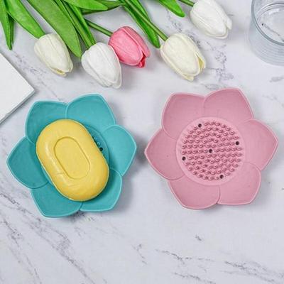 3D Petal Soap Dish: Drainable Silicone Holder for Bathroom, Creative Design