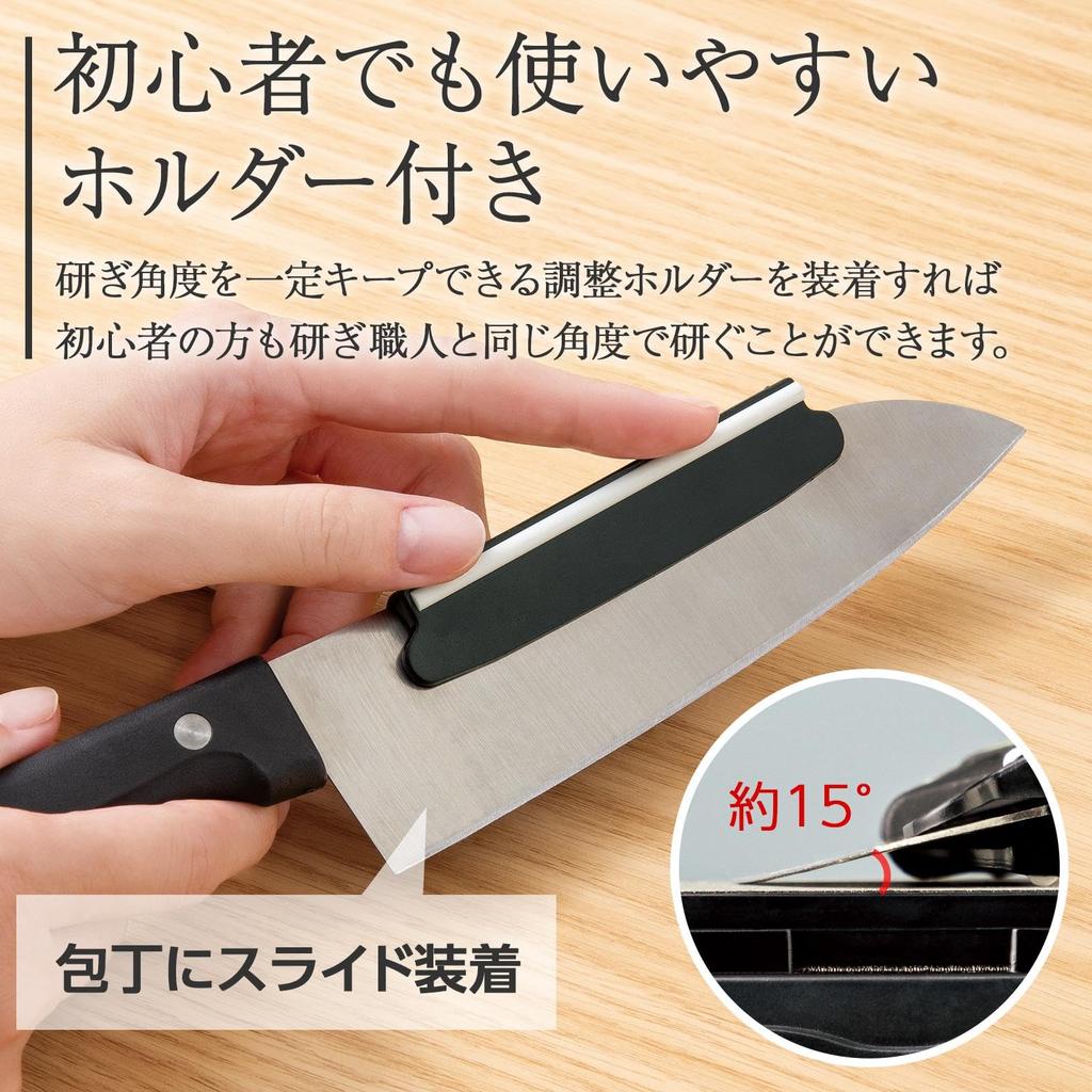Comolife Double-Sided Diamond Sharpening Stone Set with Angle Adjustment Holder - Knife Sharpener, 400# and 1000# Grit, Non-Slip
