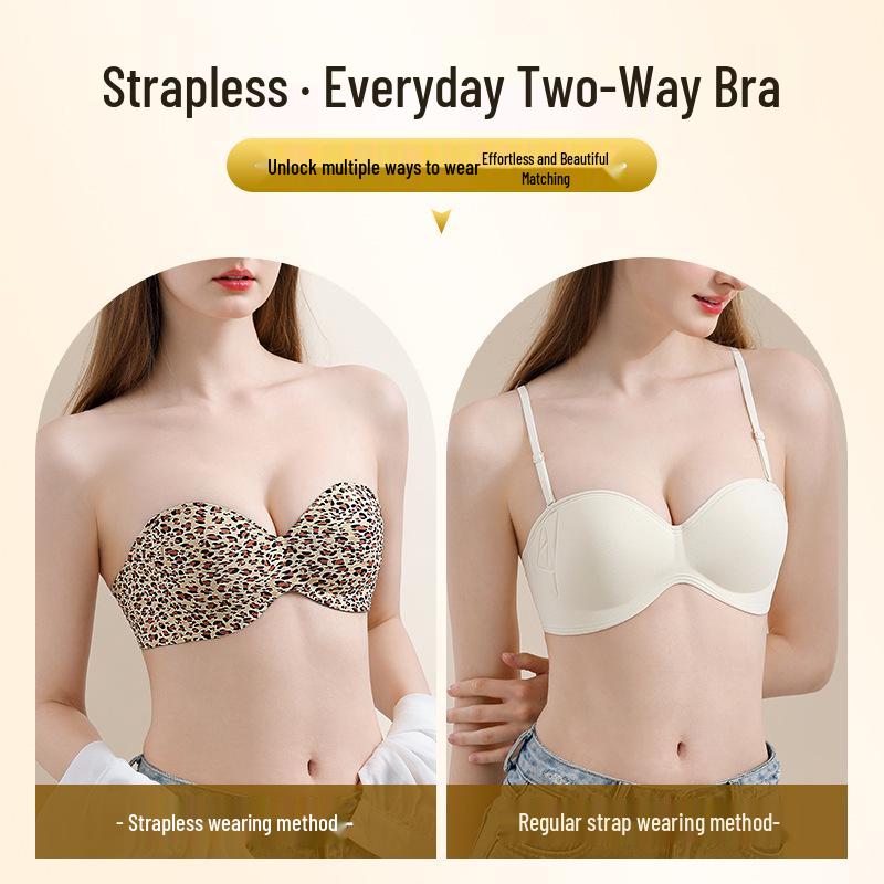 Strapless Push-Up Half-Cup Bandeau Bra – Non-Slip, Anti-Sag, Sexy Off-Shoulder Design