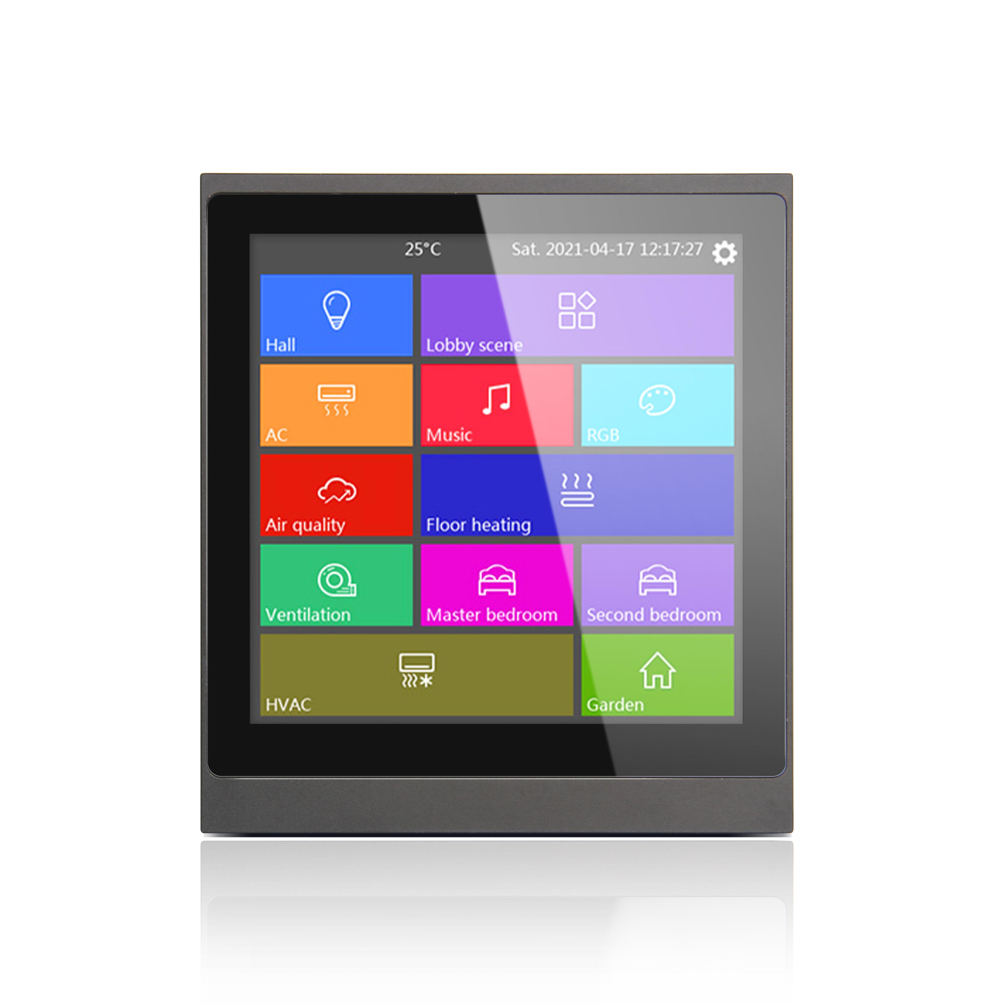 GVS V40S Smart Hotel Touch Screen Temperature Control KNX Panel Wall Central Control Glass Smart KNX Switch 86mm*86 mm&Australia Standard чёрный