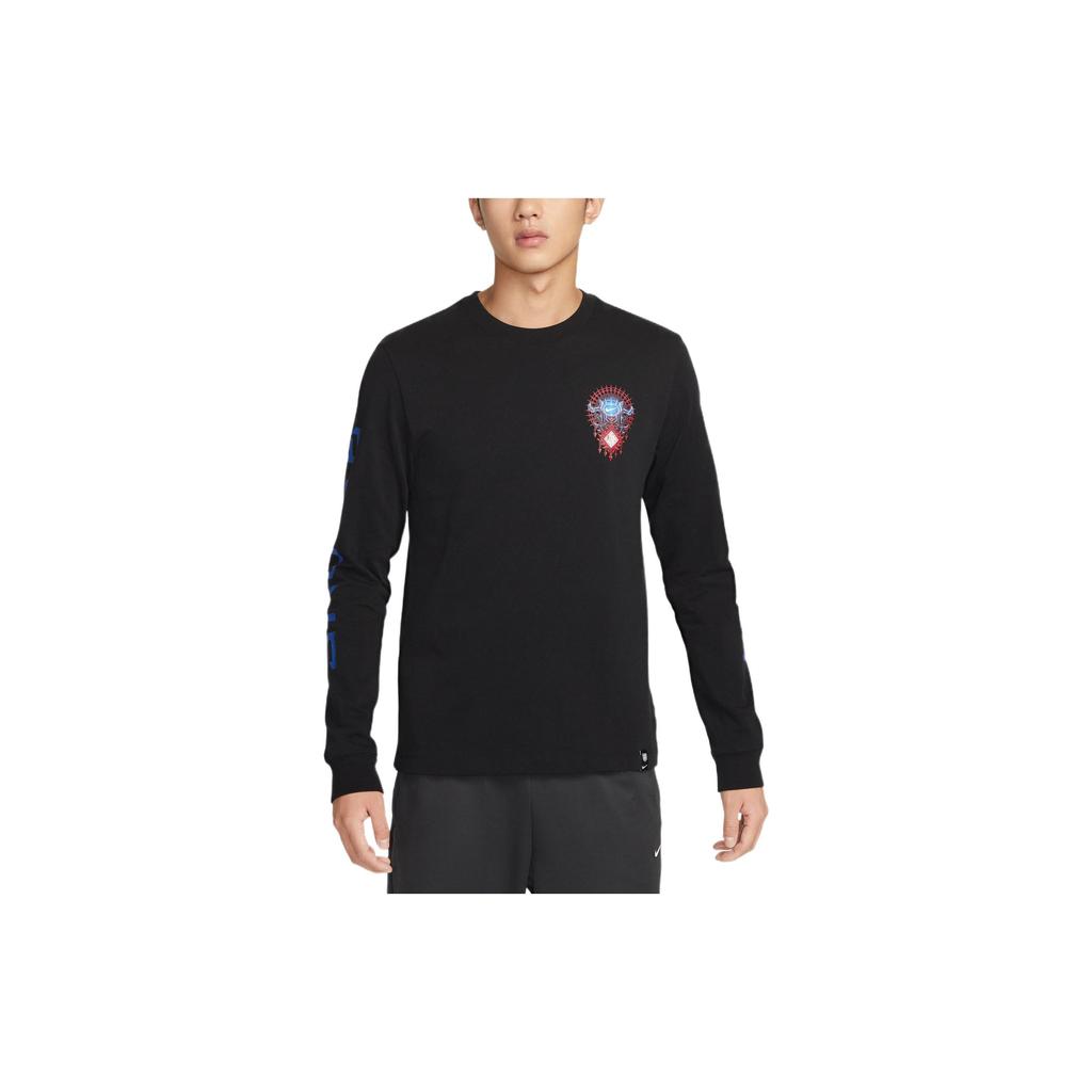 Nike England Team Graphic Print Long Sleeve Crew Neck T-Shirt Men Tops Black DQ8608-010