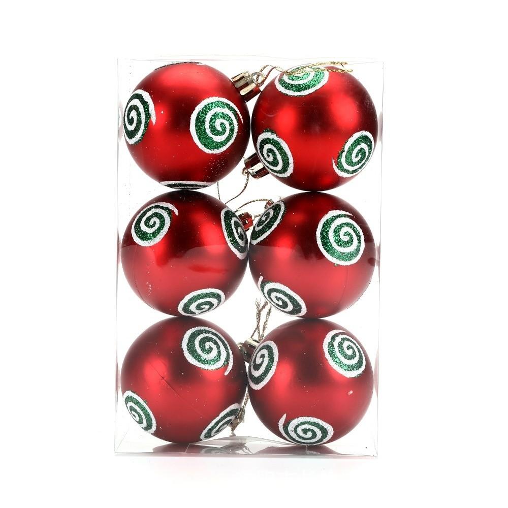 

6 шт. Расписной пластиковый рождественский шар для рождественской домашней вечеринки, праздничного торжества 1