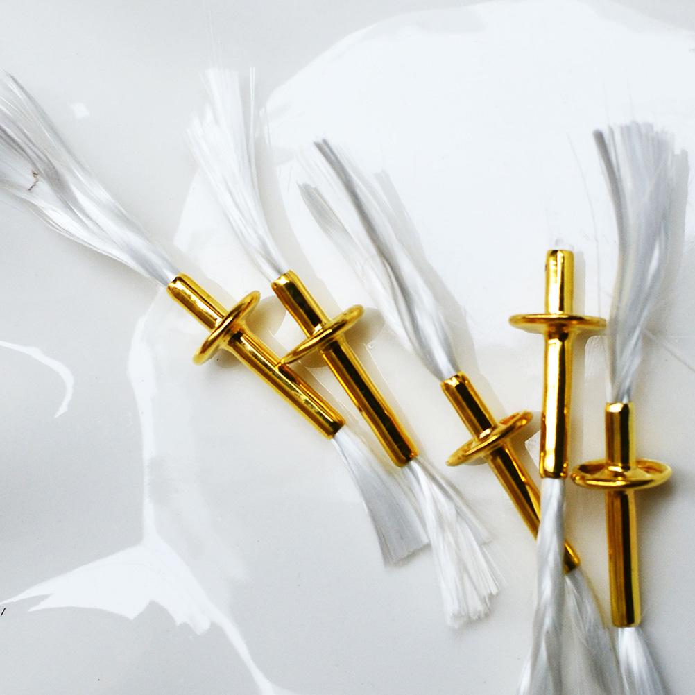 2 Pcs Wick Tube Oil Lamp Burner DIY Supply Metal Kerosene Glass Replacement Cotton Thread