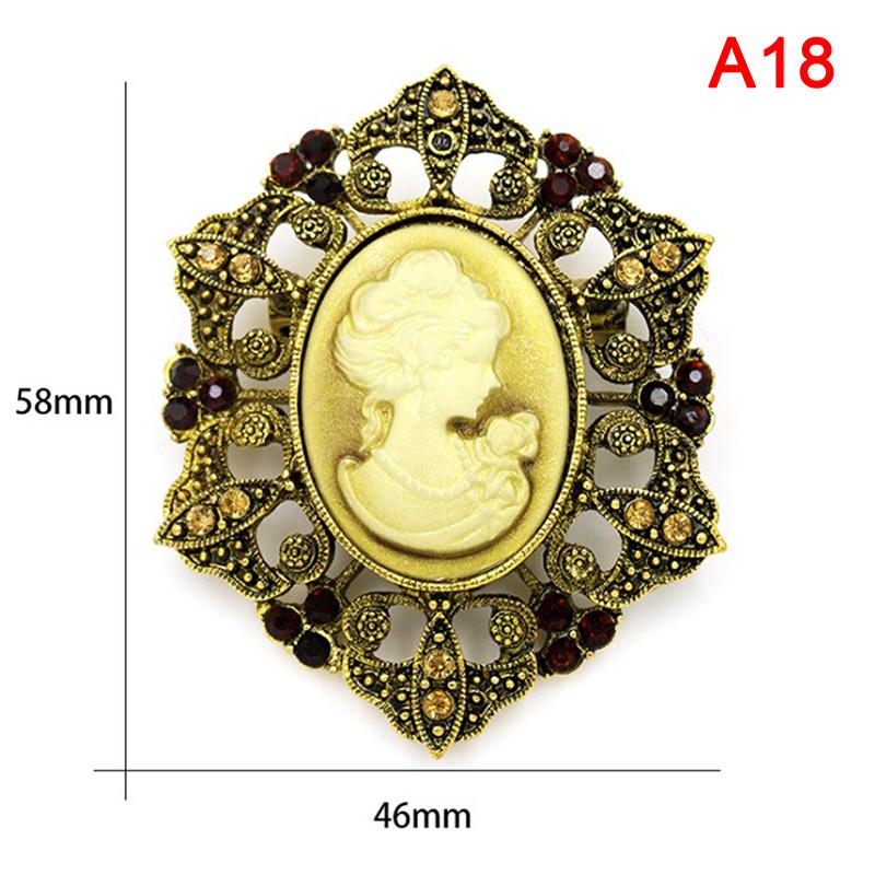 Cameo Vintage Brooches For Women Queen'S Cameo Beauty