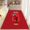 Red Soccer Star Design Carpet Suitable As a Non-slip Mat for the Living Room or Bedroom Sofa