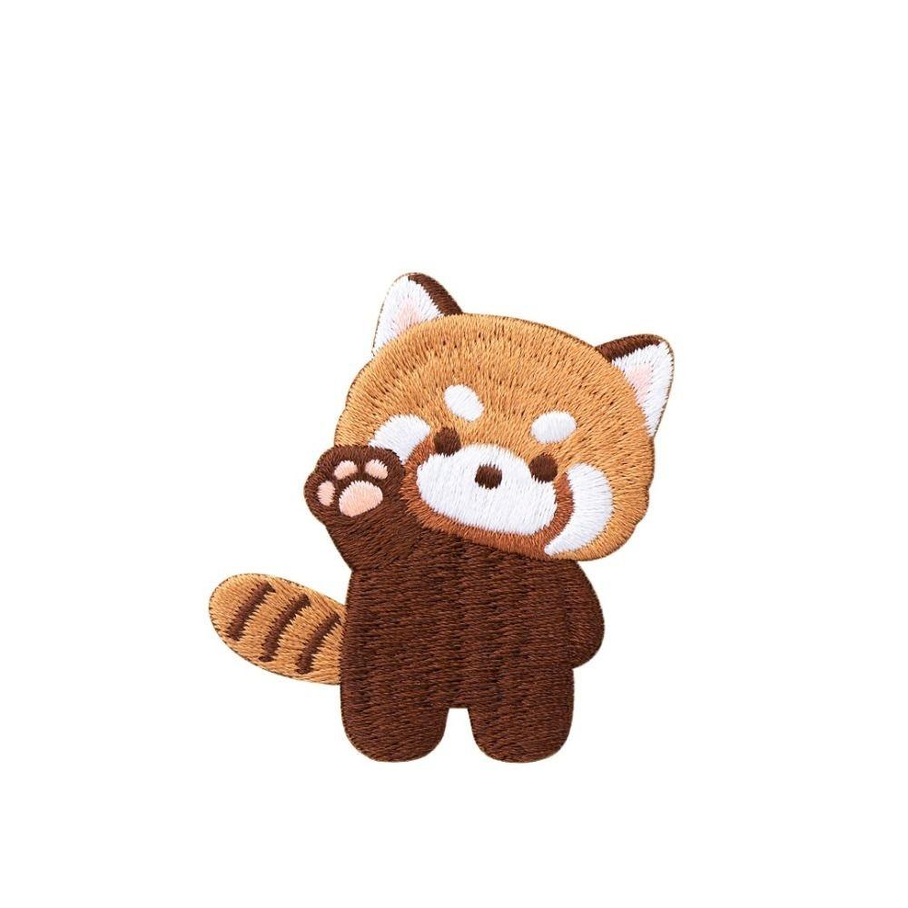 Apparel Lesser Panda Red Panda Patches Cartoon Self-adhesive Embroideried Badges Cute DIY Clothes Sticker Phone Case