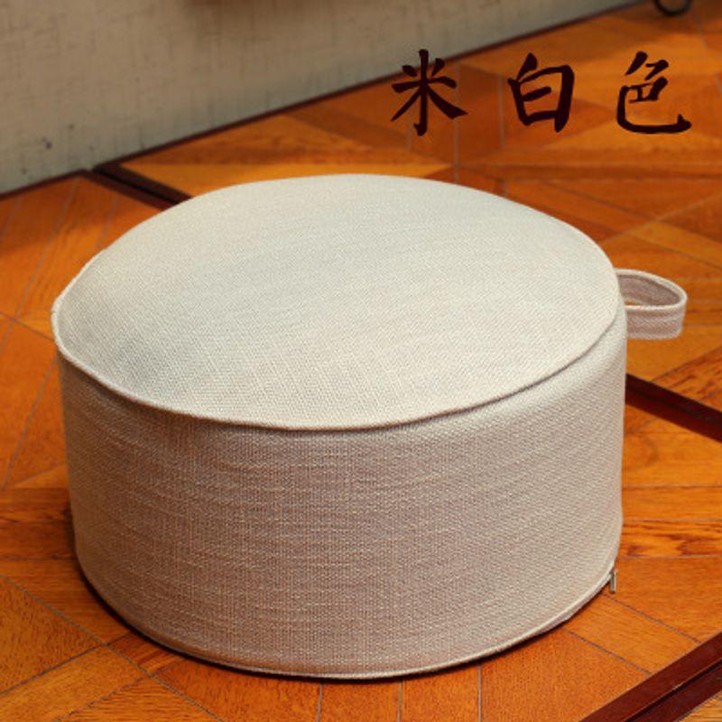 

Съемная и моющаяся льняная подушка Татами Увеличение высоты Утолщение Футон Напольный табурет Кофейный столик Балкон Эркер Тканевая подушка Beige White Diameter 40cm, thickness 22cm