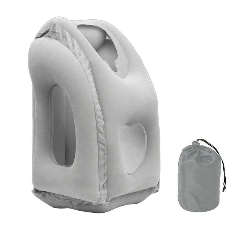 Nuovo Cuscino da Viaggio Gonfiabile con Motivo Portatile Supporto per il Mento Cuscino per il Collo per Aereo Auto Autobus Treno Ufficio Pisolino Riposo Cuscino di Supporto